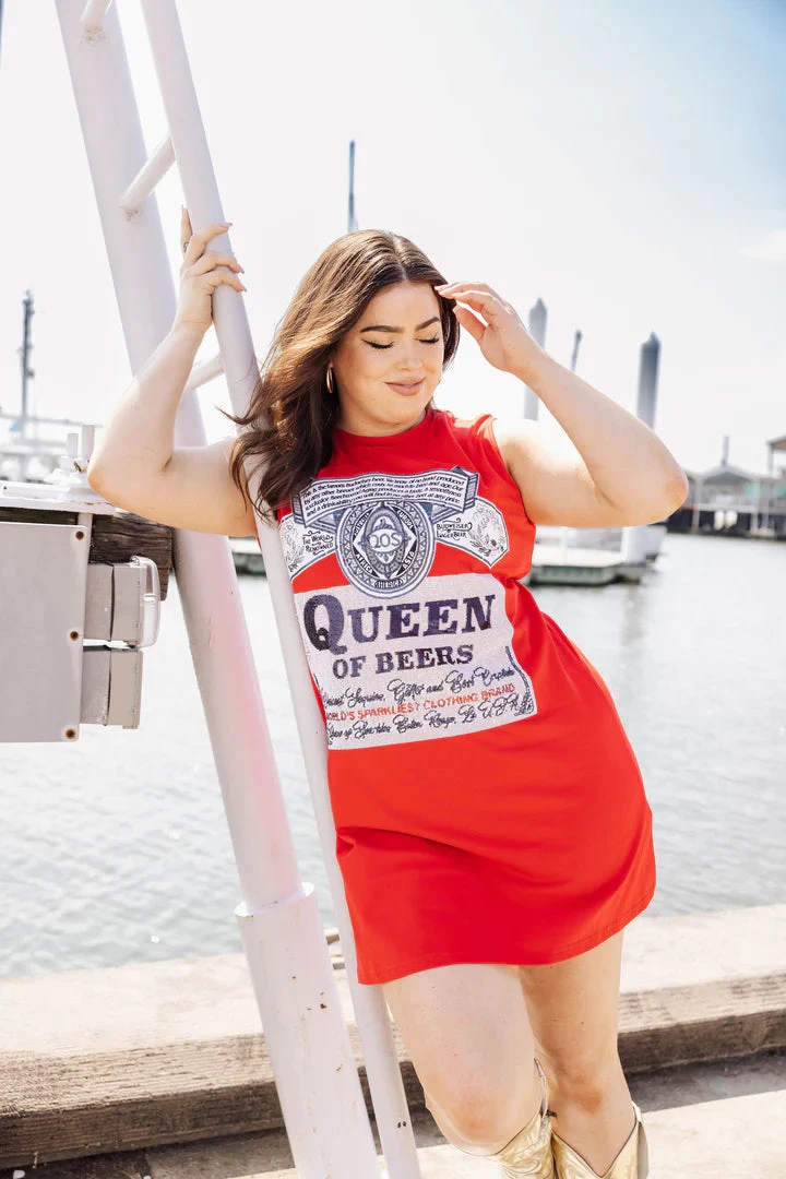 QUEEN OF SPARKLES QUEEN OF BEERS TANK TEE DRESS 3 QUEEN OF SPARKLES QUEEN OF BEERS TANK TEE DRESS - Image 3