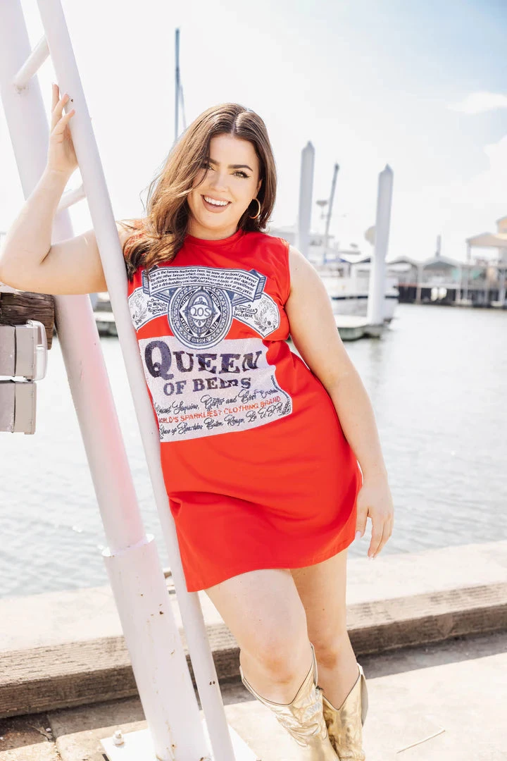 QUEEN OF SPARKLES QUEEN OF BEERS TANK TEE DRESS 1 QUEEN OF SPARKLES QUEEN OF BEERS TANK TEE DRESS