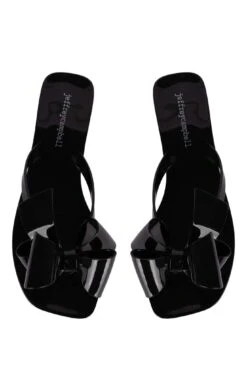 JEFFREY CAMPBELL SUGARY JELLY WITH BOW SANDAL- BLACK SHINY -Johny Clothing Shop sugary flat sandal jeffrey campbell 435282 1365x 4a309dce f62c 40ff adad 5123367a5cdf