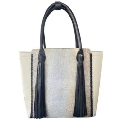 WESTERN AND CO. UPTOWN TASSEL TOTE - SAND -Johny Clothing Shop tasseltotesand2 02