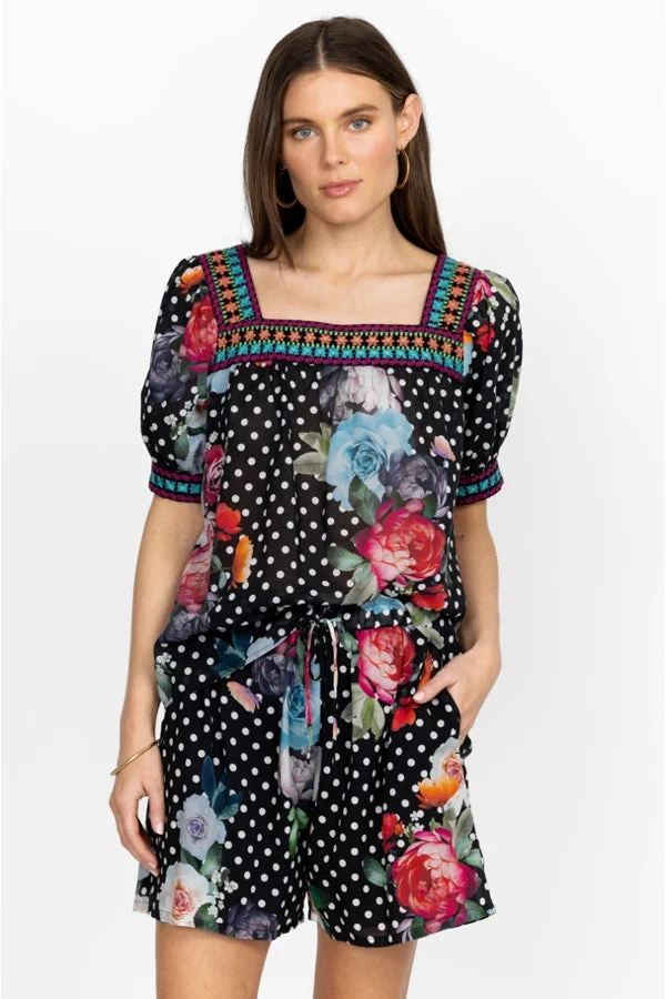 JOHNNY WAS POLKALONA SQUARE NECK BLOUSE 1 JOHNNY WAS POLKALONA SQUARE NECK BLOUSE