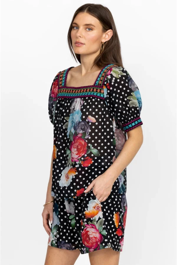 JOHNNY WAS POLKALONA SQUARE NECK BLOUSE 2 JOHNNY WAS POLKALONA SQUARE NECK BLOUSE - Image 2