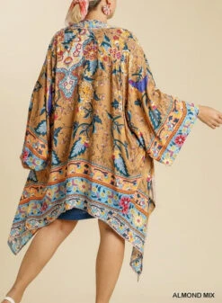 UMGEE PRINTED KIMONO -Johny Clothing Shop wb7019 almond mix 5